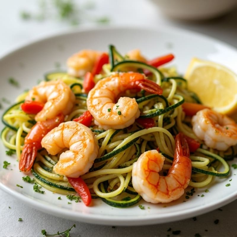 Zesty Garlic Shrimp with Veggie Noodles