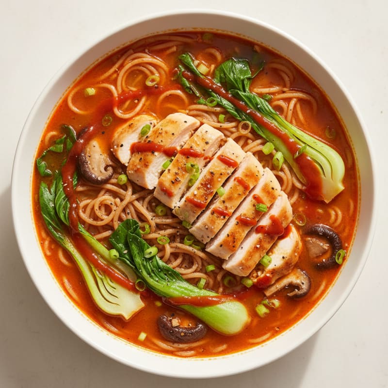 Sriracha Chicken Ramen Soup
