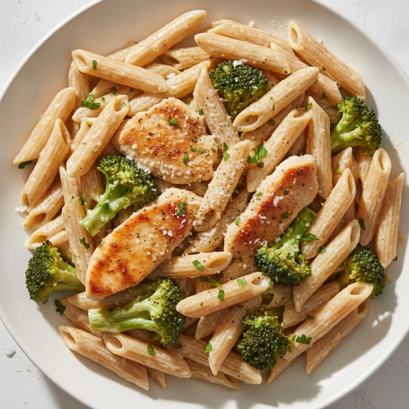 Chicken Alfredo Pasta with Broccoli
