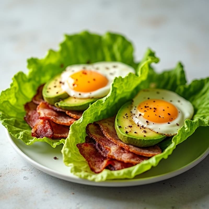 Crispy Turkey Bacon and Fresh Avocado Lettuce Wraps