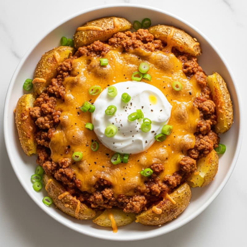 Crispy Chili Cheese Potato Skins