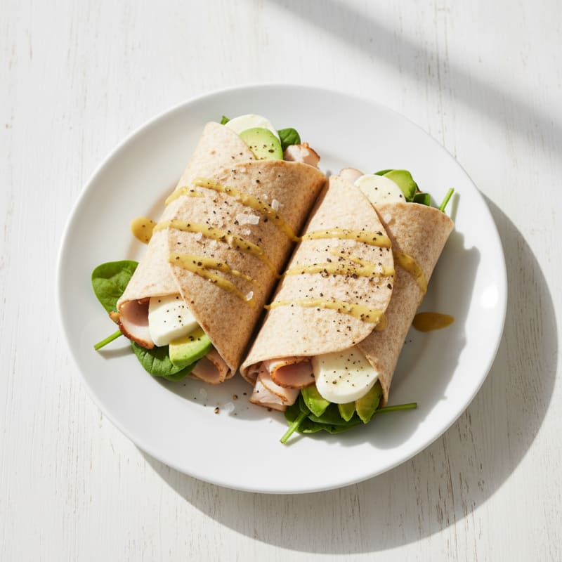 Turkey and Mozzarella Wraps with Avocado