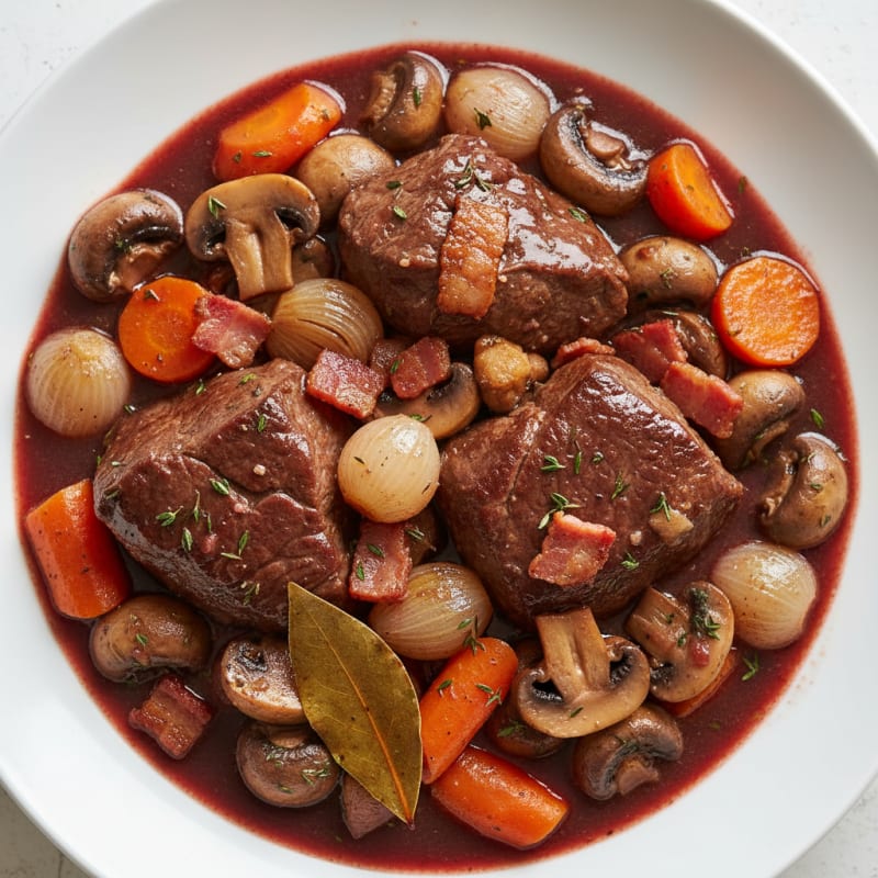 Classic Beef Bourguignon with Pearl Onions