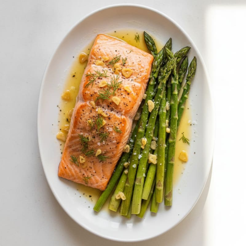Baked Salmon with Roasted Asparagus