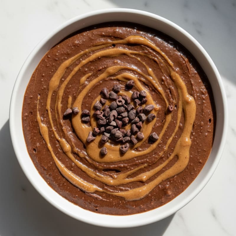 Chocolate Protein Mousse with Peanut Butter Swirl
