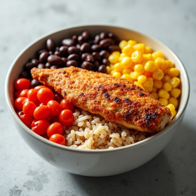 Crispy Chicken and Black Bean Burrito Bowl