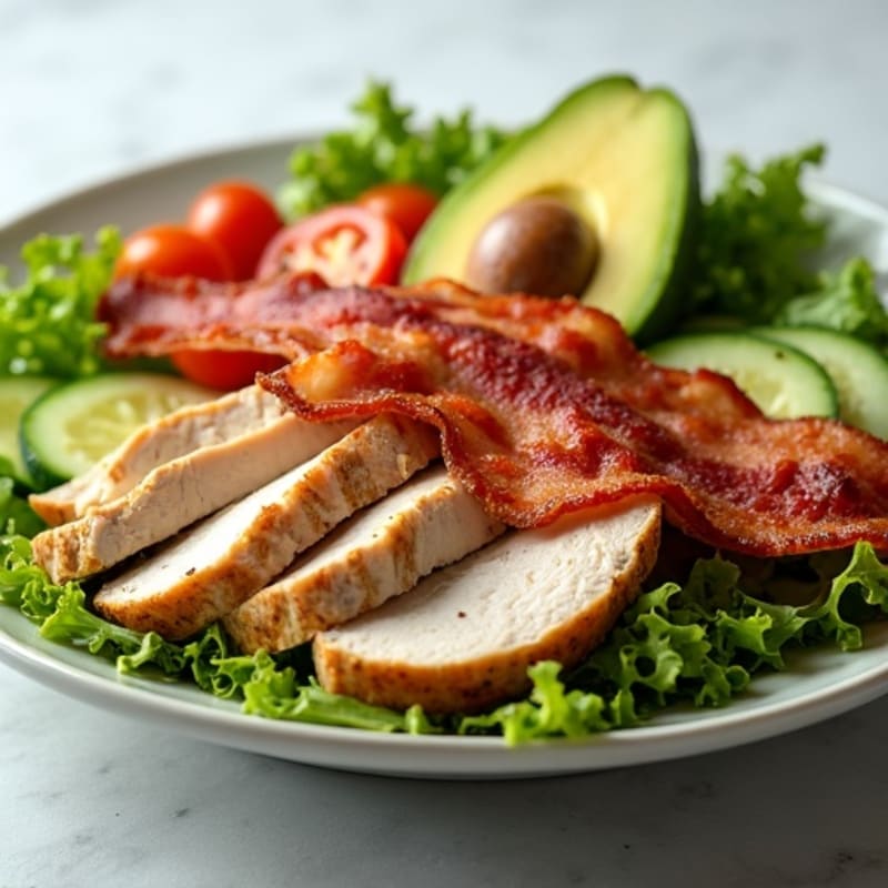 Roasted Turkey and Crispy Bacon Salad with Fresh Greens