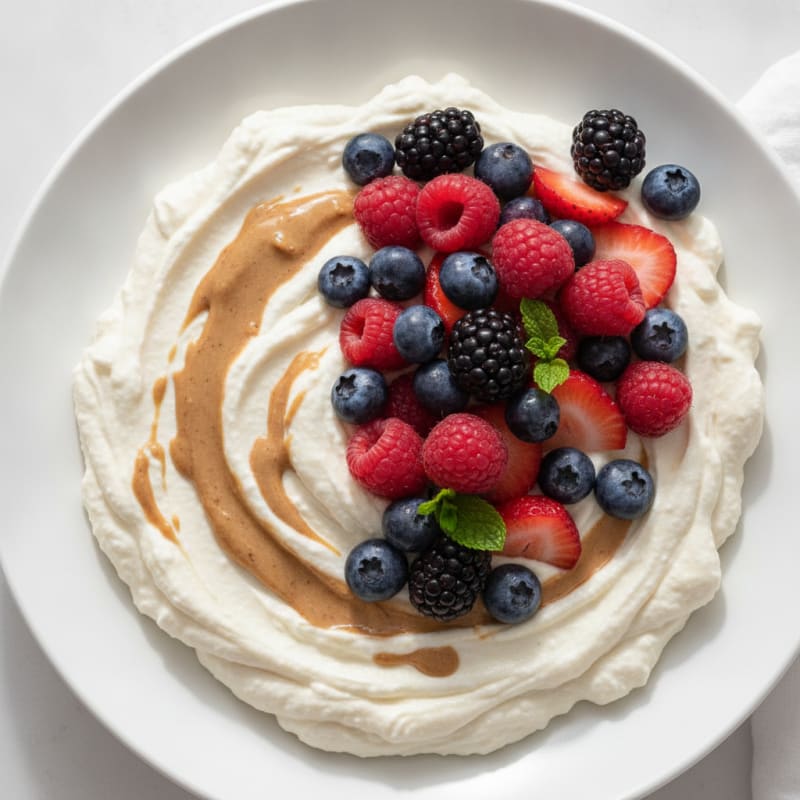 Creamy Greek Yogurt Protein Mousse with Mixed Berries