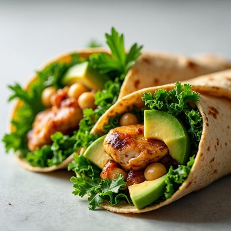 Fresh Avocado-Tahini Kale Wraps
