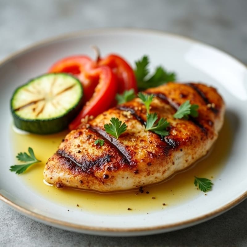 Smoked Chicken Breast with Grilled Vegetables