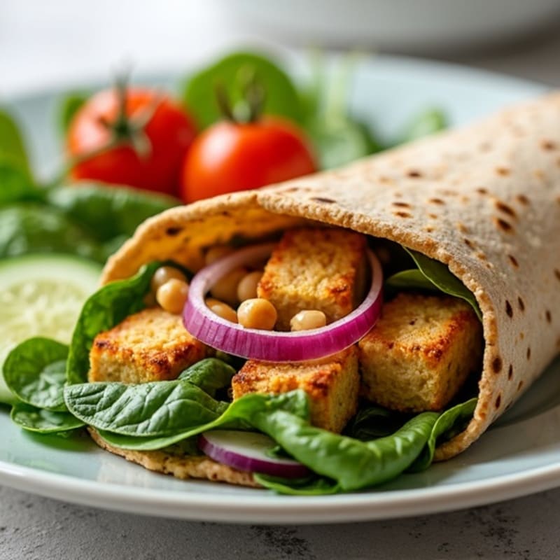 Crispy Mediterranean Hummus Veggie Wrap