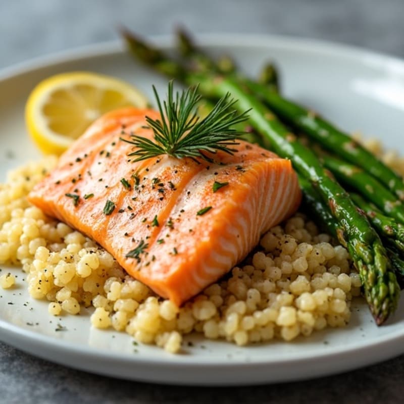 Flaky Roasted Salmon with Lemon-Herb Asparagus