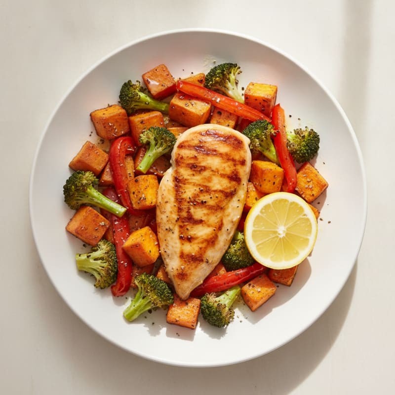 Pan-Seared Chicken with Roasted Vegetables