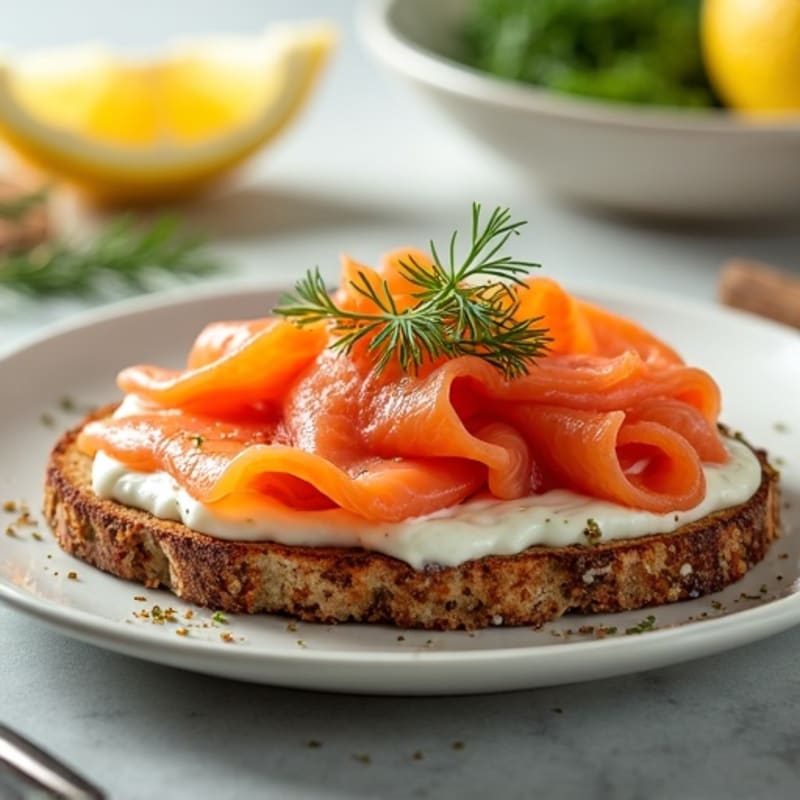 Smoked Salmon with Creamy Herb Spread and Crispy Everything Toast