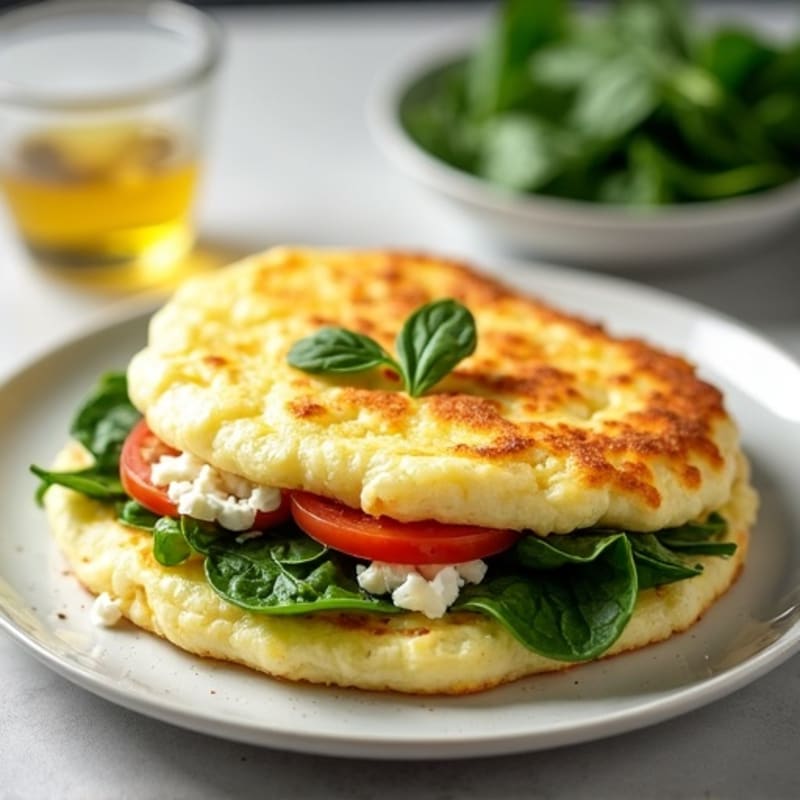 Triple Protein Spinach and Feta Egg White Omelet