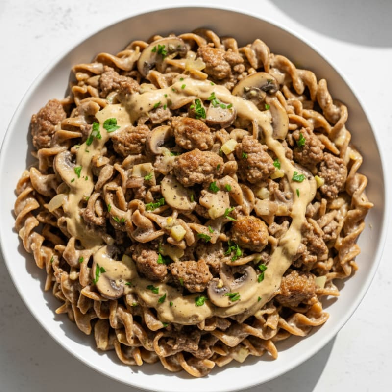 Tender Creamy Beef Stroganoff with Mushrooms