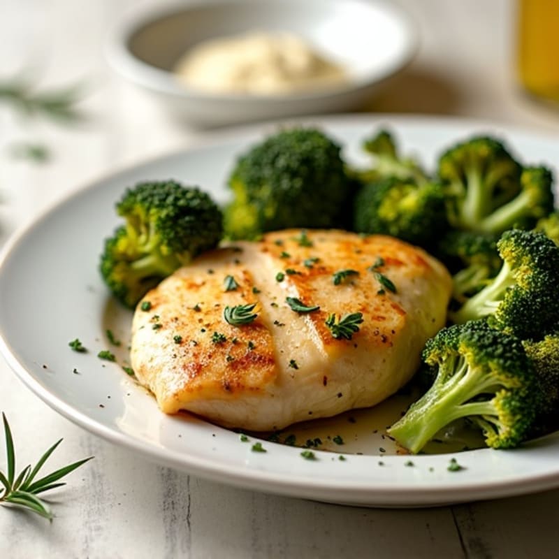 Lemon Herb Roasted Chicken with Crispy Broccoli