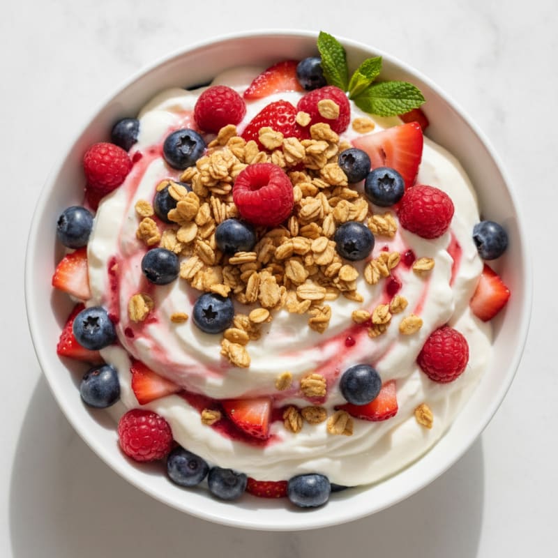 Creamy Greek Yogurt Protein Parfait with Mixed Fruit