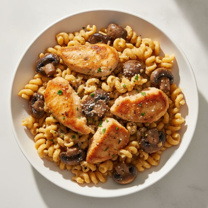Garlic Mushroom Pasta with Parmesan