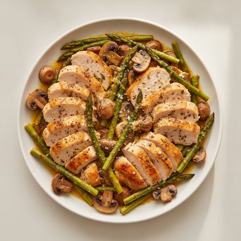 Chicken and Mushroom Asparagus Bake