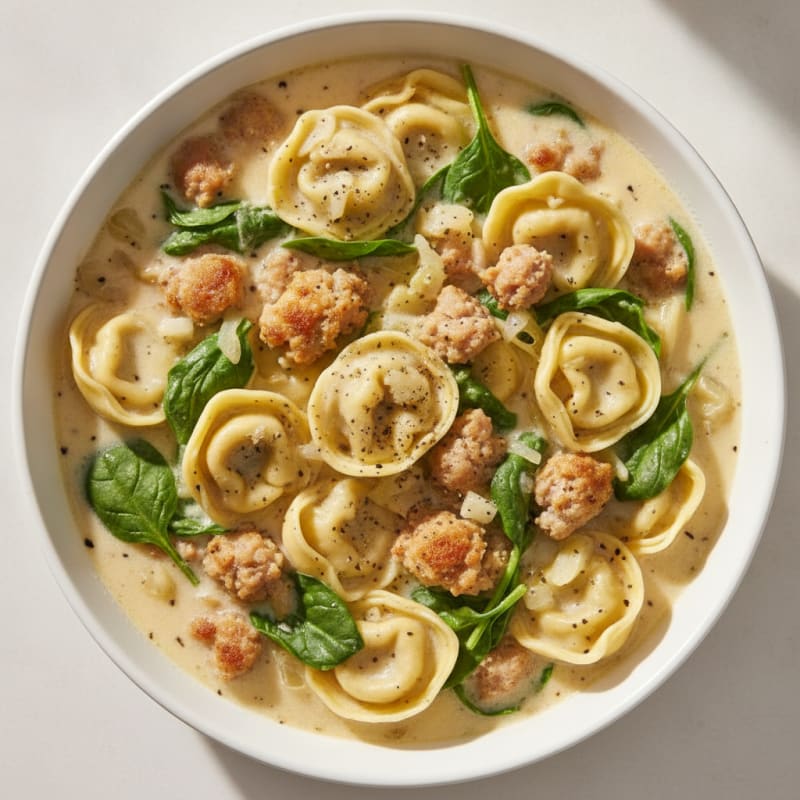 Creamy Sausage Tortellini Soup