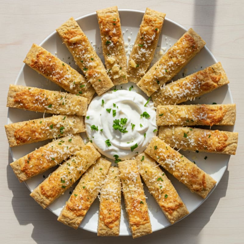 High-Protein Garlic Parmesan Breadsticks