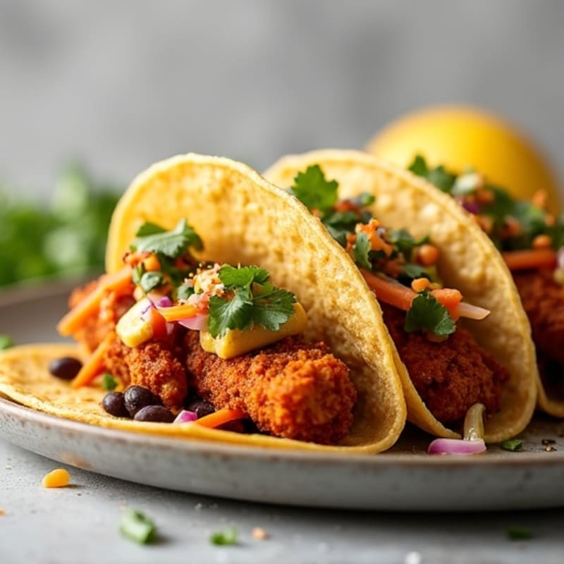 Crispy Spiced Jackfruit Tacos with Fresh Cabbage Slaw