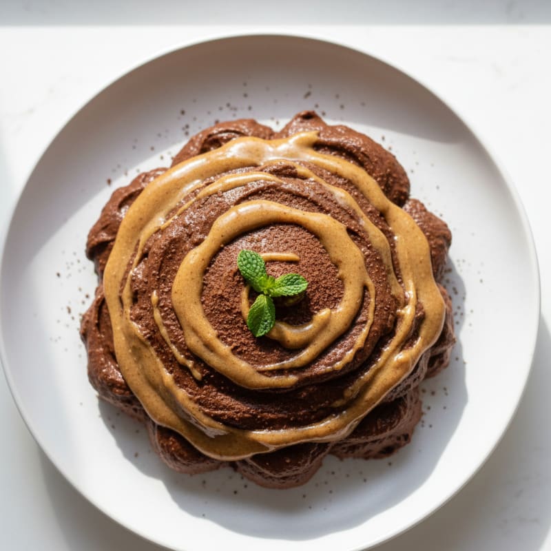 Silky Chocolate Protein Mousse with Almond Butter Swirl