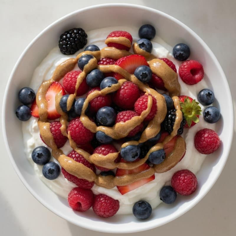 Silky Greek Yogurt Protein Pudding with Berries