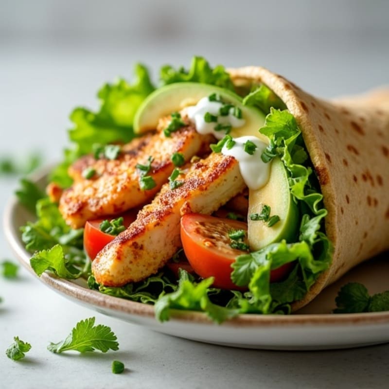 Crispy Grilled Chicken Wrap with Fresh Herbs