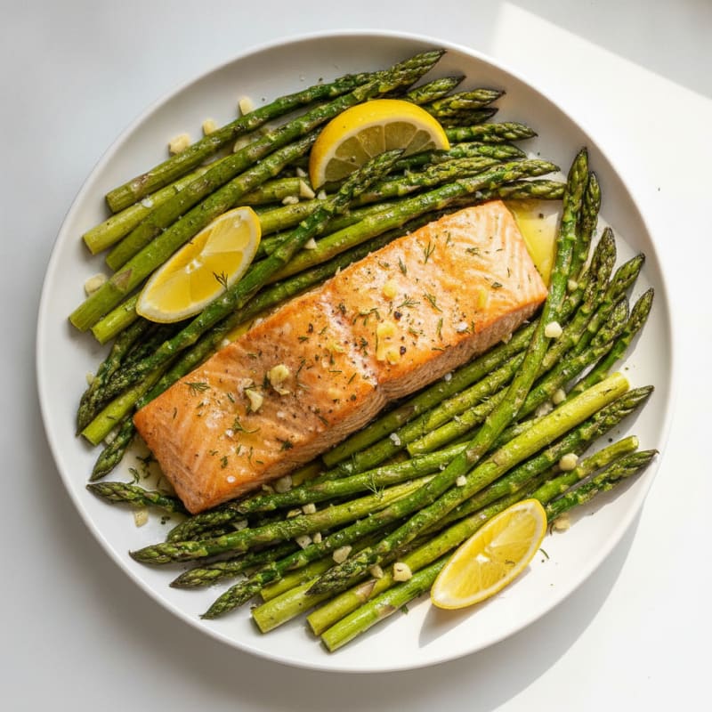 Lemon Herb Baked Salmon with Asparagus