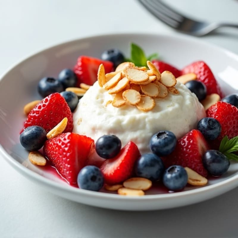 Creamy Cottage Cheese with Fresh Berries and Toasted Almonds