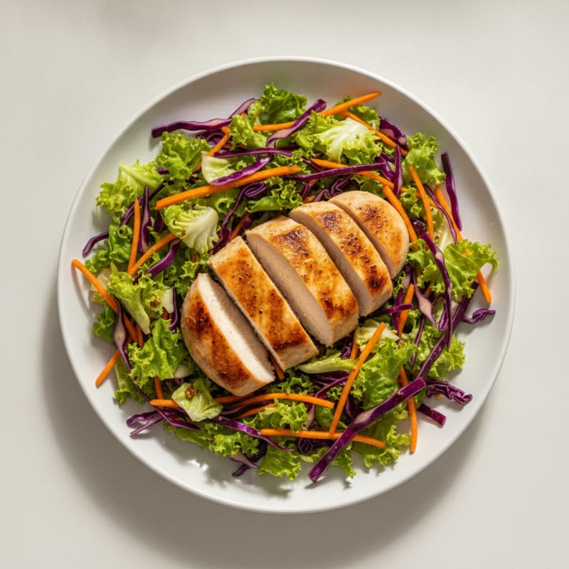 Grilled Chicken Breast with Crunchy Cabbage Slaw