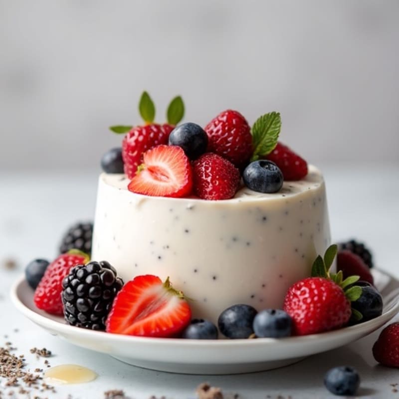 Silky Greek Yogurt Protein Pudding with Mixed Berries