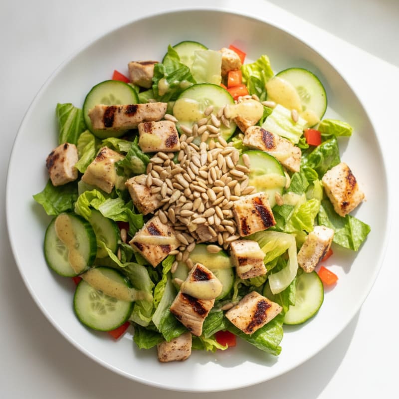 Chopped Chicken Salad with Crunchy Vegetables and Light Vinaigrette