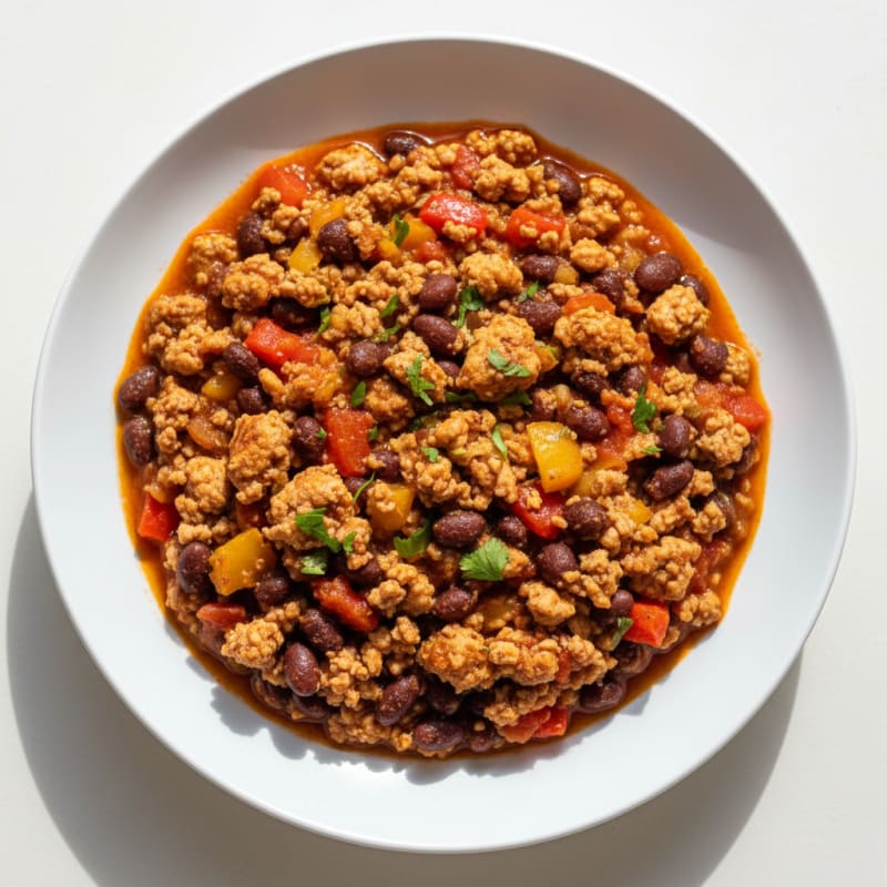 Lean Turkey and Black Bean Chili with Bell Peppers