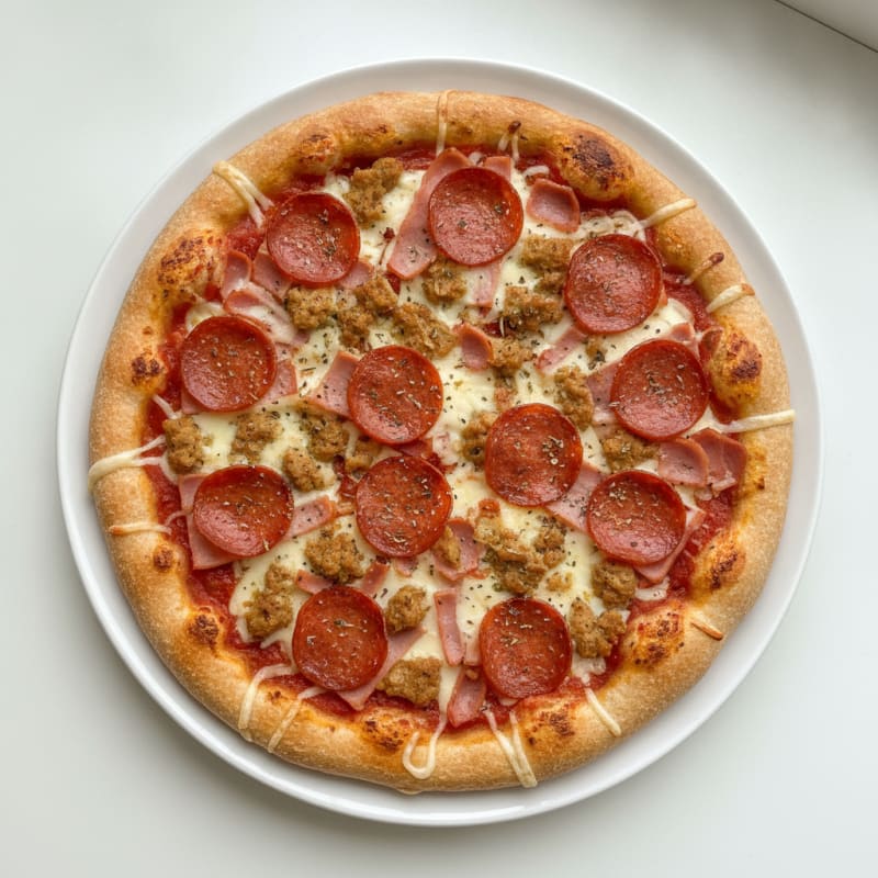 Hearty Meat Lovers Stuffed Crust Pizza