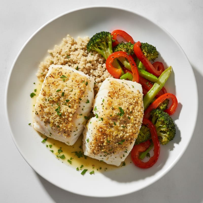 Lemon-Herb Baked Cod with Roasted Vegetables