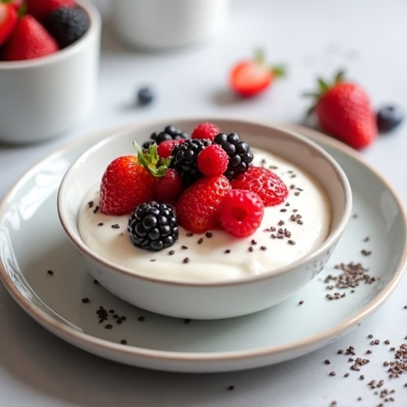 Silky Greek Yogurt Protein Pudding with Fresh Berries