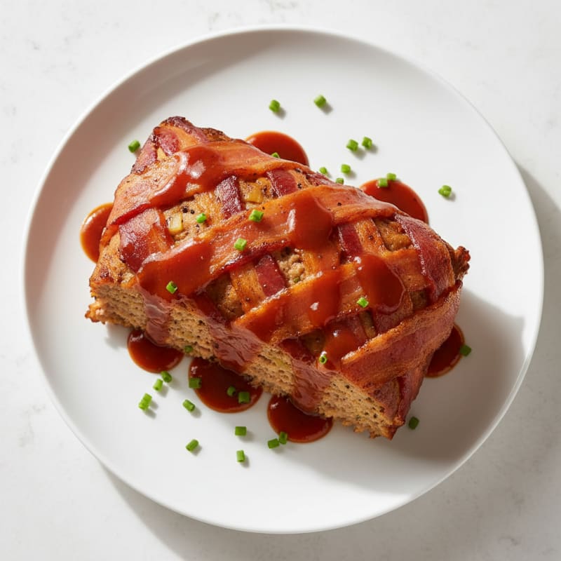 BBQ Bacon-Wrapped Meatloaf with Glaze