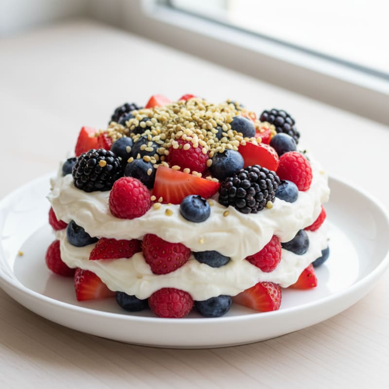 Greek Yogurt Protein Parfait with Mixed Berries