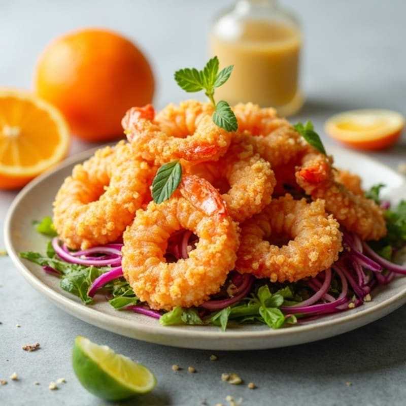 Crispy Shrimp with Fresh Citrus Slaw