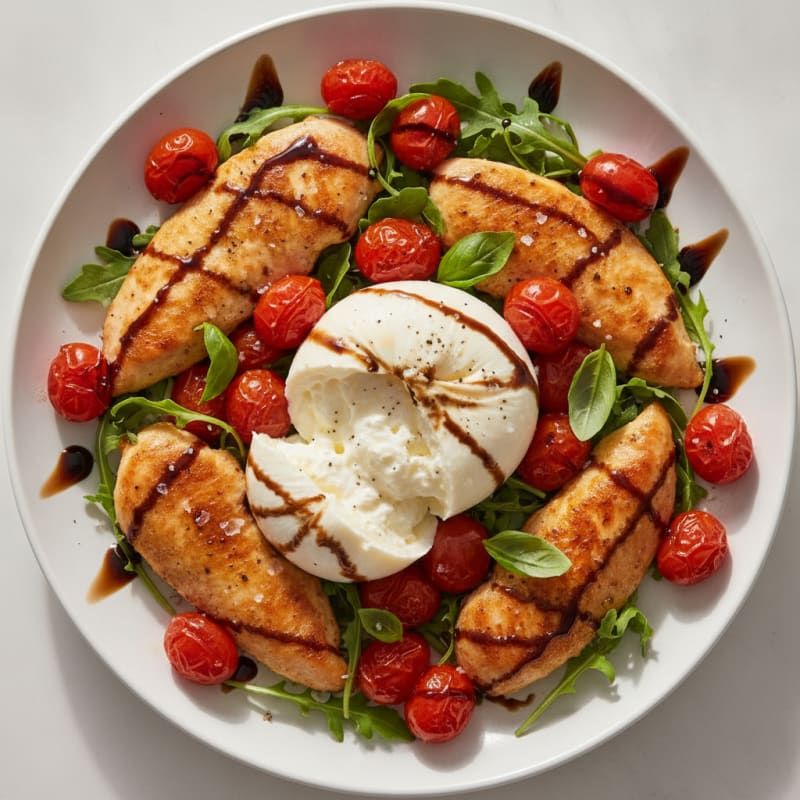 Burrata with Roasted Tomatoes and Balsamic Glaze