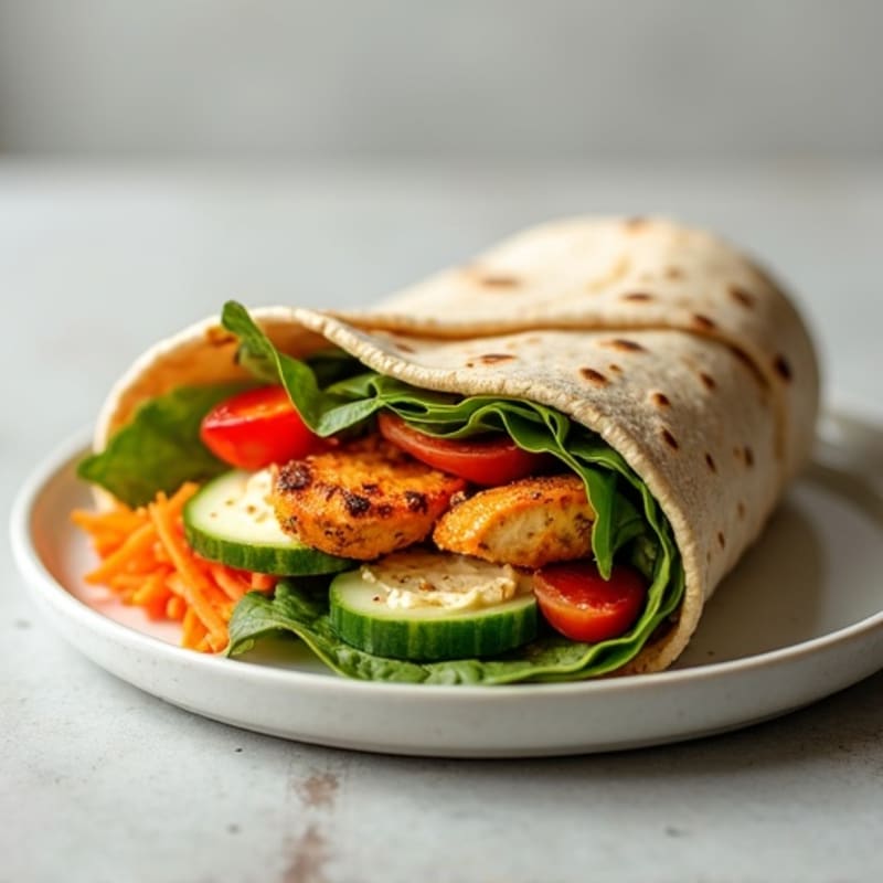 Crunchy Fresh Veggie Hummus Wrap