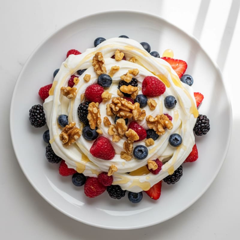 Greek Yogurt Protein Mousse with Mixed Berries