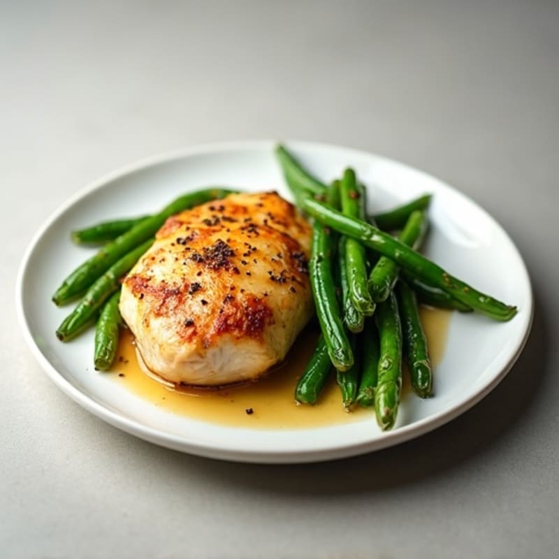 Roasted Chicken with Crispy Green Beans