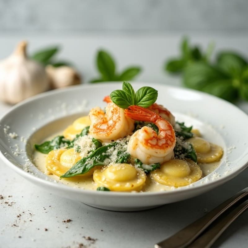 Creamy Spinach Ravioli with Fresh Herbs