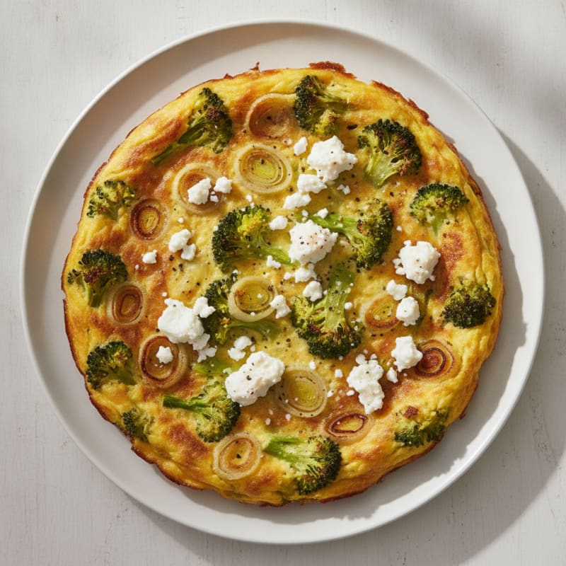 Broccoli and Leek Frittata with Feta