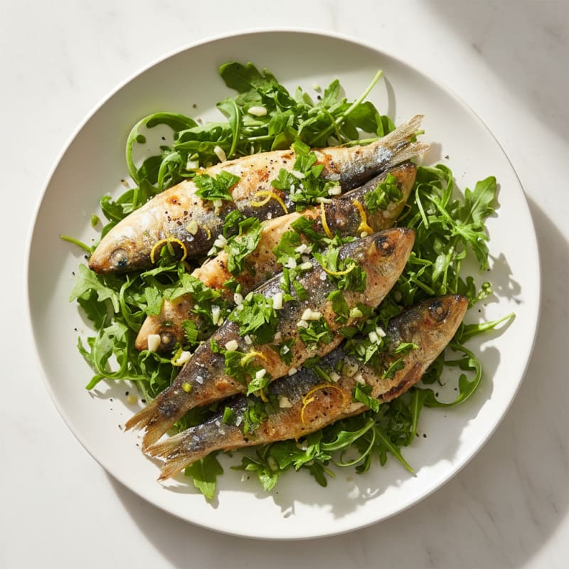 Pan-Seared Sardines with Lemon-Herb Gremolata