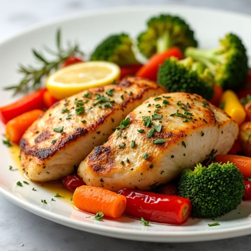 Lemon-Herb Roasted Chicken with Crispy Roasted Vegetables